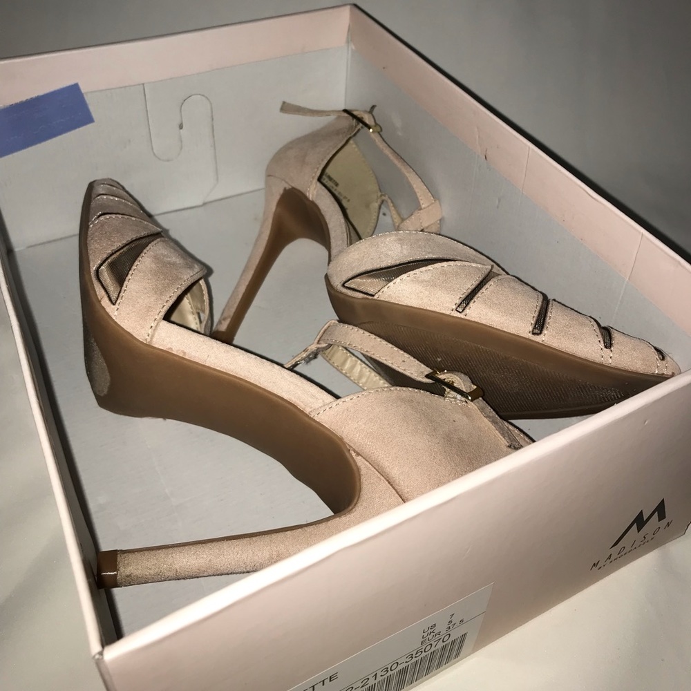 MADISON Linette Nude Suede Heels